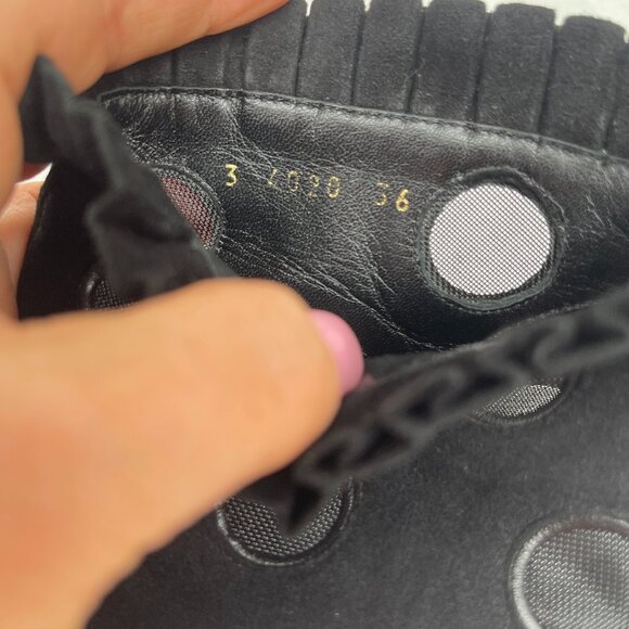 Auc SERGIO ROSSI Suede Mesh Accents Ankle/Sock Black Boots 6 - Picture 6 of 12